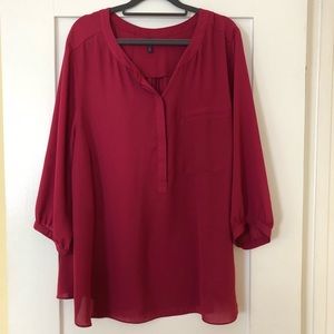 Magenta 3/4 sleeve flowing top